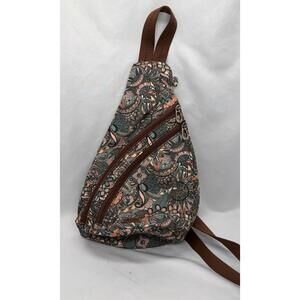 Sakroots Sling Backpack Crossbody Bag Floral Boho Print Convertible Travel Pack